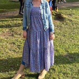 Madewell Floral Blue Maxi Dress Size S